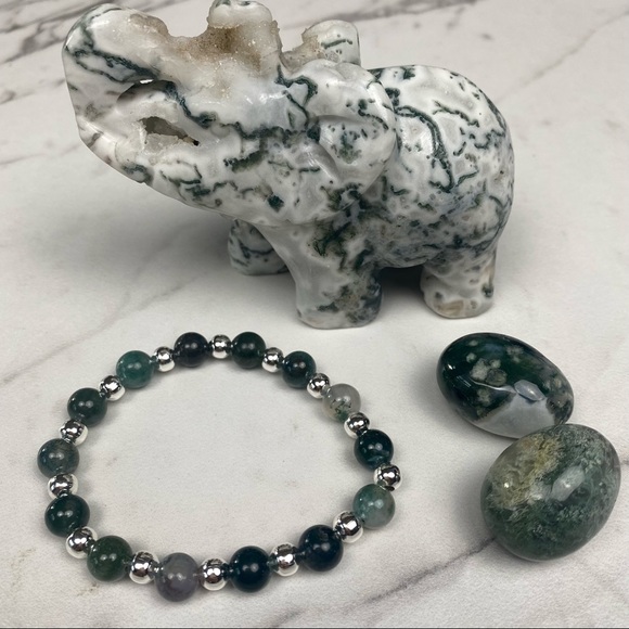 Jewelry - Moss Agate Silver Plated Bracelet